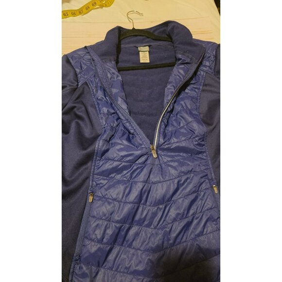 Champion Jacket Quarter Zip Womens Size XL Blue Thumb Holes Duo Dry Camp Hike - Picture 10 of 12